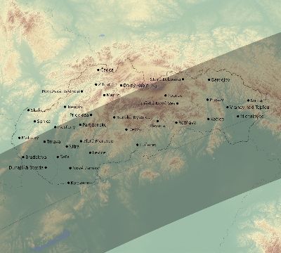 Map of the eclipse path across Slovakia on 06/10/2393