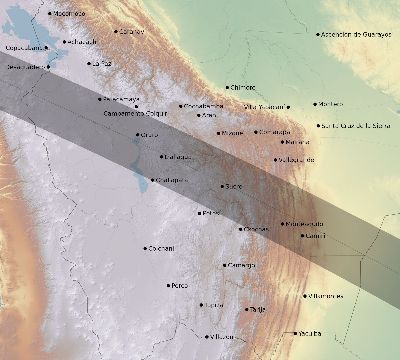 Map of the eclipse path across Bolivia on 12/04/2393
