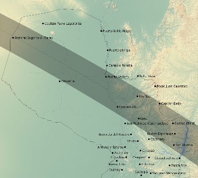 Map of the eclipse path across Paraguay on 12/04/2393