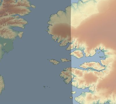 Map of the eclipse path across Greenland on 10/14/2395