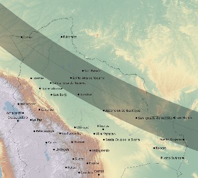 Map of the eclipse path across Bolivia on 10/02/2396