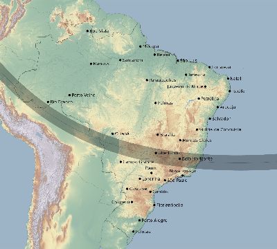 Map of the eclipse path across Brazil on 10/02/2396
