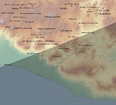 Map of the eclipse path across Guatemala on 03/29/2397