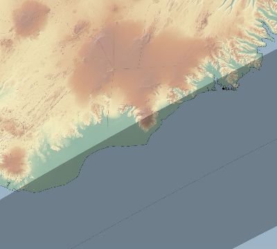 Map of the eclipse path across Iceland on 03/29/2397