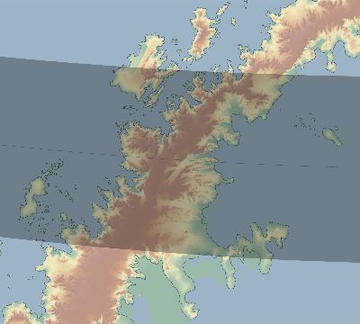 Map of the eclipse path across Antarctica on 09/22/2397