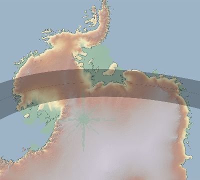 Map of the eclipse path across Antarctica on 02/06/2399