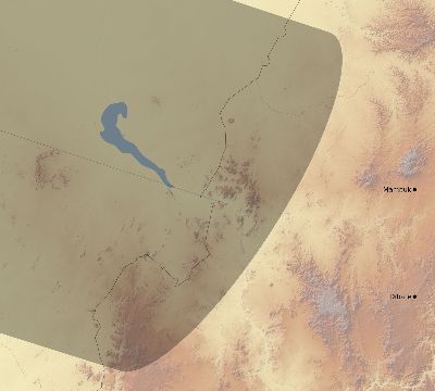 Map of the eclipse path across Ethiopia on 08/02/2399