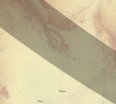 Map of the eclipse path across Niger on 08/02/2399