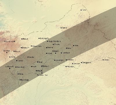 Map of the eclipse path across Central African Republic on 01/26/2400