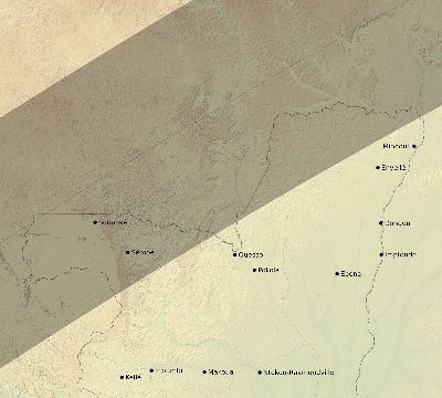 Map of the eclipse path across Republic of the Congo on 01/26/2400