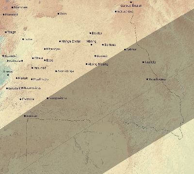 Map of the eclipse path across Cameroon on 01/26/2400