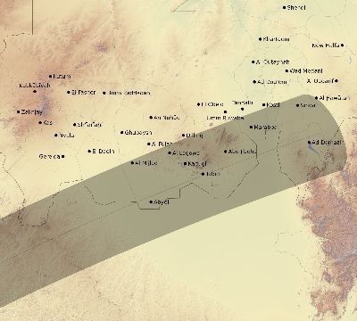 Map of the eclipse path across Sudan on 01/26/2400