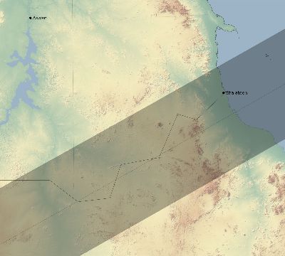 Map of the eclipse path across Egypt on 05/21/2403