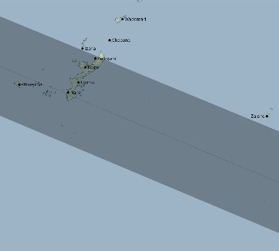 Map of the eclipse path across Japan on 05/21/2403