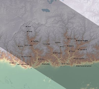 Map of the eclipse path across Bhutan on 11/03/2404