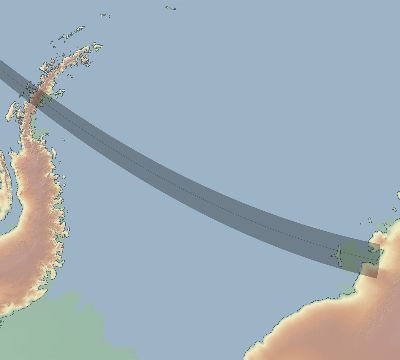 Map of the eclipse path across Antarctica on 09/12/2406