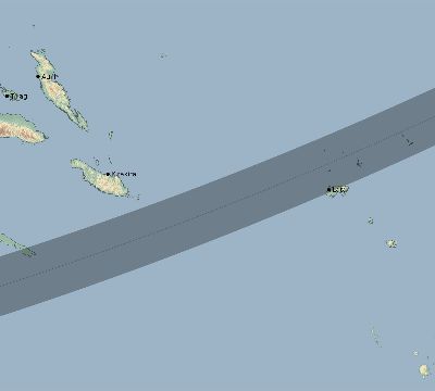 Map of the eclipse path across Solomon Islands on 03/10/2407