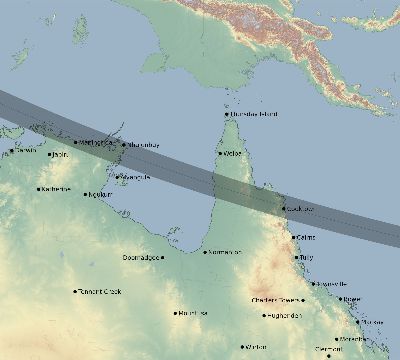 Map of the eclipse path across Australia on 09/02/2407