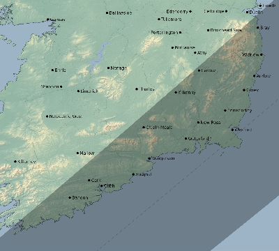 Map of the eclipse path across Ireland on 01/05/2410