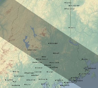 Map of the eclipse path across United States on 01/05/2410