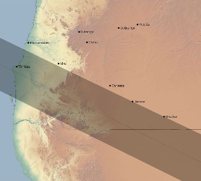 Map of the eclipse path across Angola on 07/02/2410