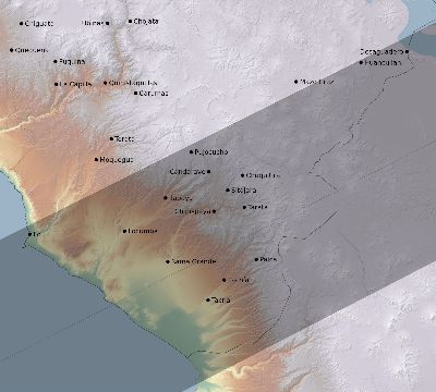 Map of the eclipse path across Peru on 07/02/2410