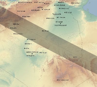 Map of the eclipse path across Algeria on 06/21/2411