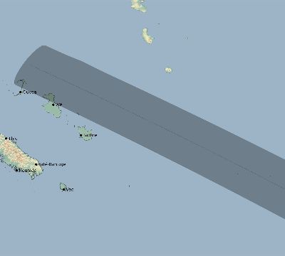 Map of the eclipse path across New Caledonia on 12/16/2411