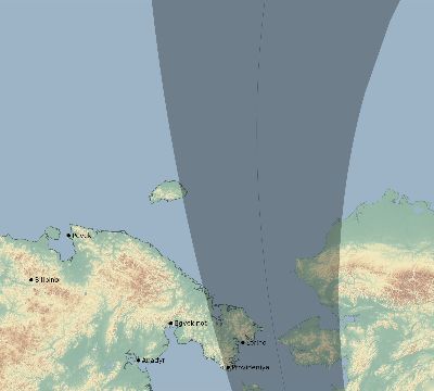 Map of the eclipse path across Russia on 10/25/2413