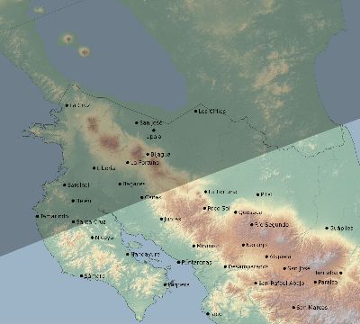 Map of the eclipse path across Costa Rica on 02/06/2418
