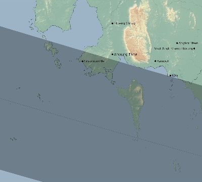 Map of the eclipse path across Cambodia on 01/26/2419