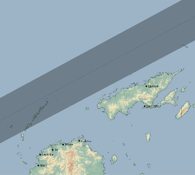 Map of the eclipse path across Fiji on 05/21/2422