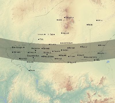 Map of the eclipse path across Niger on 11/14/2422