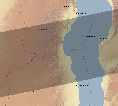 Map of the eclipse path across Malawi on 03/20/2425