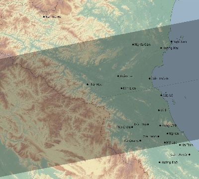 Map of the eclipse path across Vietnam on 03/20/2425