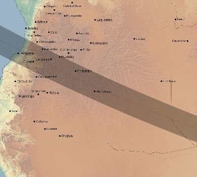 Map of the eclipse path across Angola on 09/12/2425