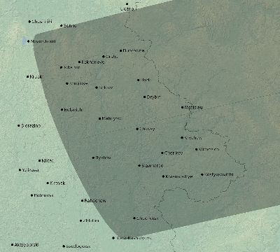 Map of the eclipse path across Belarus on 09/02/2426