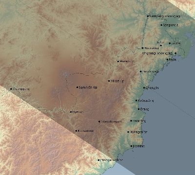 Map of the eclipse path across North Korea on 09/02/2426