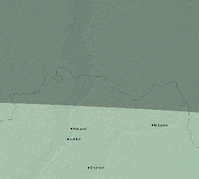 Map of the eclipse path across Kazakhstan on 09/02/2426