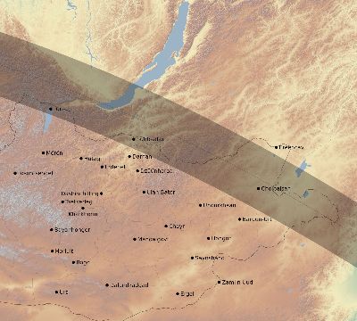 Map of the eclipse path across Mongolia on 09/02/2426