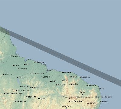 Map of the eclipse path across Brazil on 01/05/2429