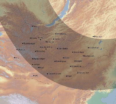Map of the eclipse path across Mongolia on 11/05/2431