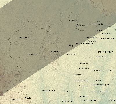 Map of the eclipse path across Côte d'Ivoire (Ivory Coast) on 04/30/2432
