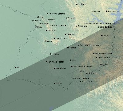 Map of the eclipse path across Paraguay on 04/30/2432