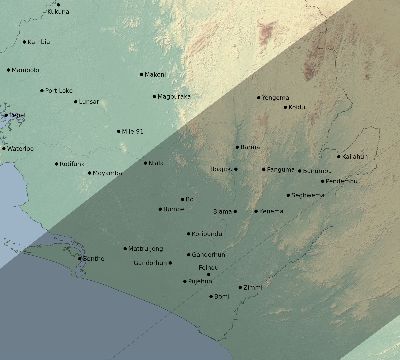 Map of the eclipse path across Sierra Leone on 04/30/2432