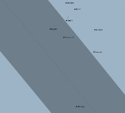 Map of the eclipse path across India on 10/24/2432