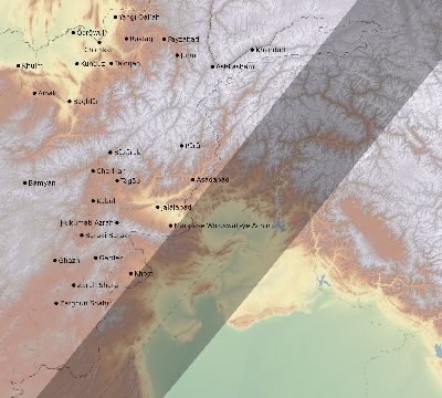 Map of the eclipse path across Afghanistan on 04/20/2433