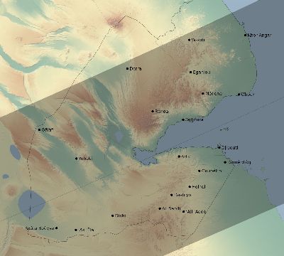 Map of the eclipse path across Djibouti on 04/20/2433