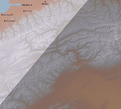 Map of the eclipse path across Kyrgyzstan on 04/20/2433