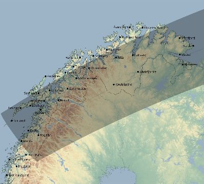 Map of the eclipse path across Norway on 08/24/2435